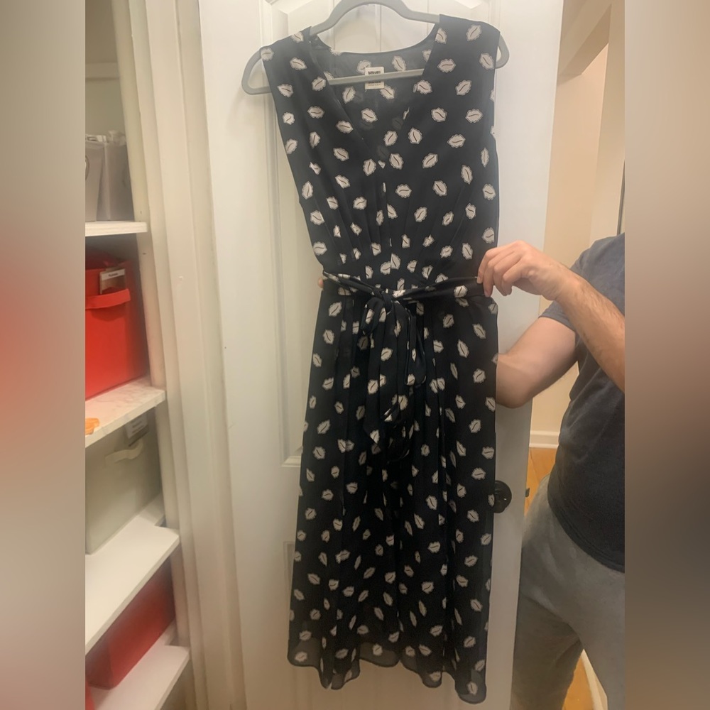 Never Work Anne Klein Leaf Polka Dot Dress